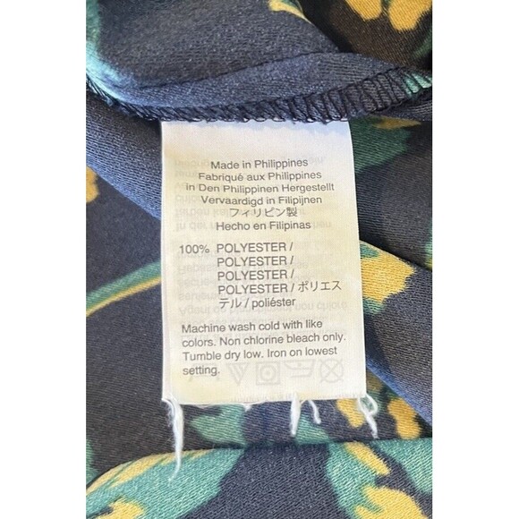 J Crew Navy Floral Print High Waist Wide Leg Cropped Pull On Pants Size 2 - Picture 8 of 11